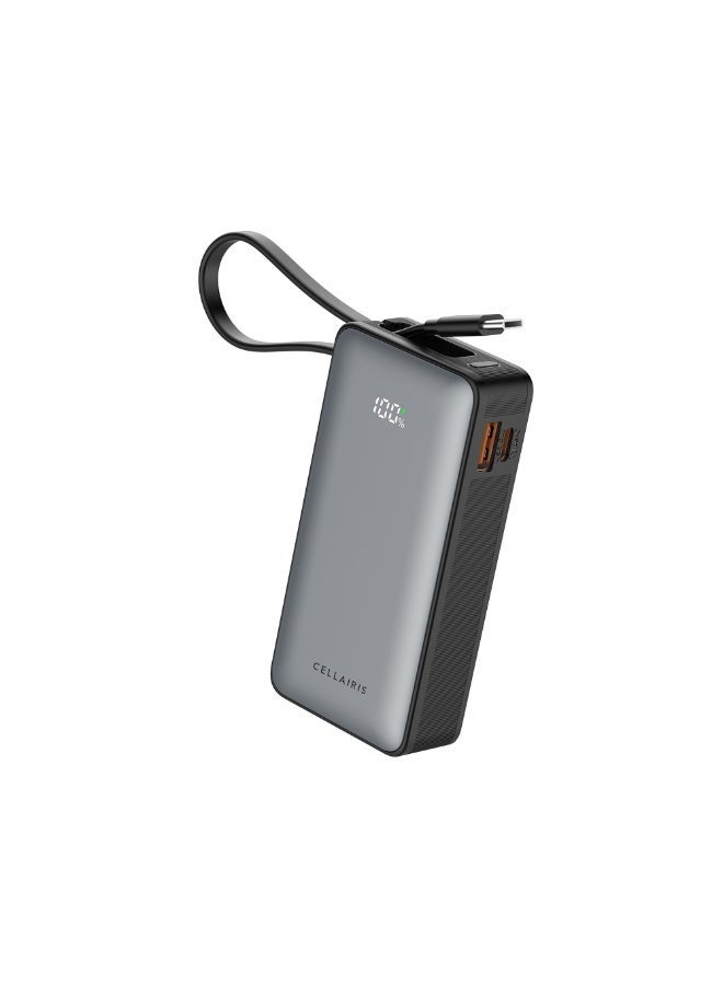 Cellairis Power Fusion C 10000mAh Power Bank with Built-in Type-C Cable, 35W PD Fast Charging - Image 4